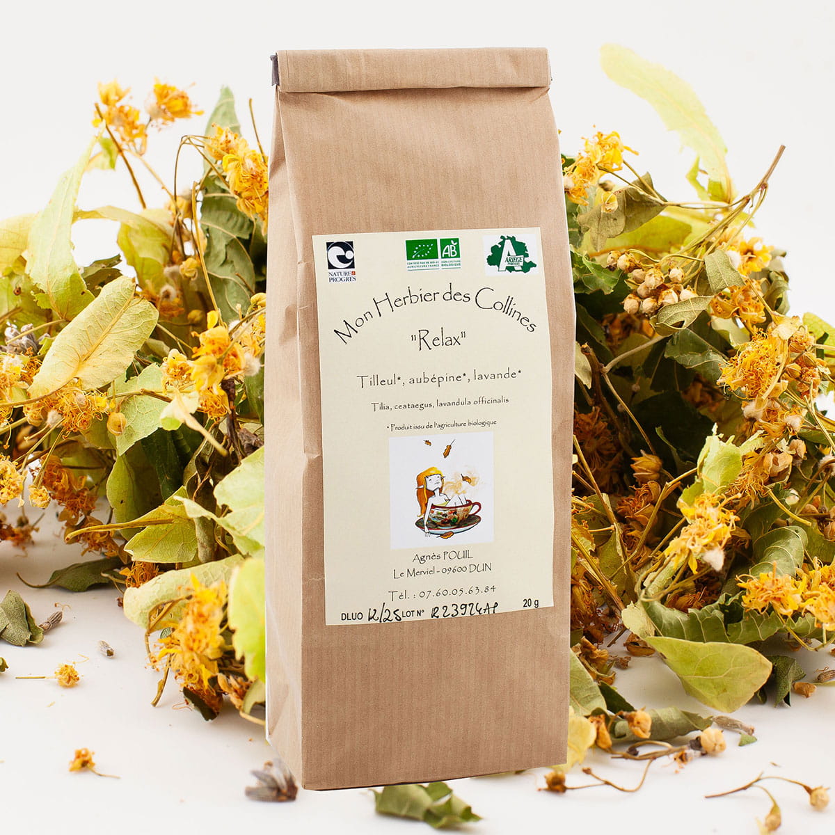 Infusion Relax : tilleul-aubepine-lavande